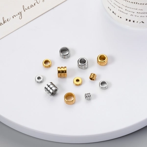 DIY stainless steel spacer beads in gold and silver finish for jewelry making