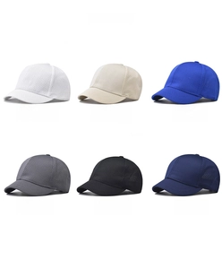 Vista detallada de gorras de béisbol de malla transpirable en seis colores diferentes