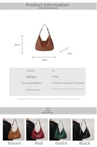 Größenangaben und Parameter für die Vintage PU-Leder Hobo Schultertasche