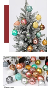 Detailed view of assorted 6cm Christmas ball ornaments with glitter and matte textures