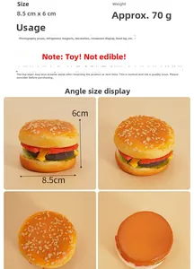 Detaillierte Ansicht des realistischen 8,5x6cm Kunst-Hamburgers für Fotografie-Requisiten