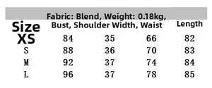 Detailed size guide table for women's plaid layered dress in various fit dimensions