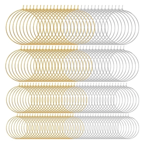 Macro view of gold and silver plated metal hoop wire loops for DIY earring and glass markers