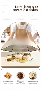 Foldable insulated food cover with aluminum foil lining in 60cm, 70cm, and 80cm sizes