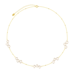 Collana di perle barocche vintage con catena dorata S925 in uno stile minimalista
