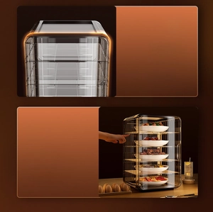 Detail of luxury stackable food cover with anti-slip base and rounded edges design