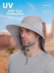 UPF 50+ sun hat with neck flap and breathable mesh detail for outdoor activities