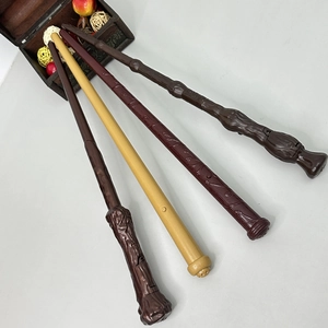 Illuminating magician wand for kids costume with realistic wood texture and light feature