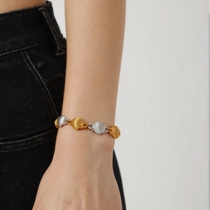 Bracelet Coquillage Acier Inoxydable Plaqué Or 18K Style Océan Élégant Bijoux Pour Femmes