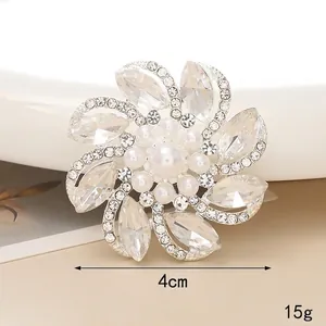 Crystal pearl flower accessory with rhinestones for DIY craft and shoe decoration
