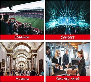 Clear PVC crossbody bag usage scenarios for stadium, concert, museum and security check