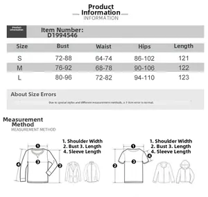 Detailed size guide table and measurement instructions for sexy lace strapless dress