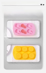 Detailed heat-resistant silicone mold in pink pineapple and yellow orange fruit shapes