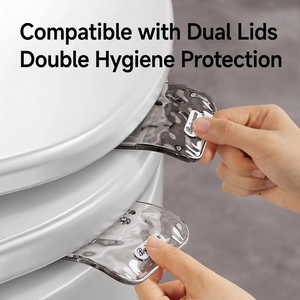 Grey transparent acrylic toilet seat lifter handle with elegant wavy texture