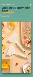 Lot de spatules en silicone blanc à tête large pour faire des tamagoyaki ou crêpes