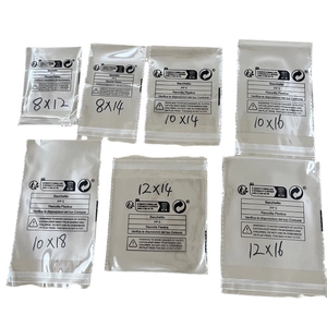 Self-adhesive plastic warning bags in various sizes with clear English safety notices