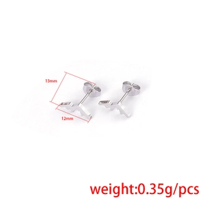 Boucles d'oreilles vagues de montagne minimalistes en acier argenté de 13mm