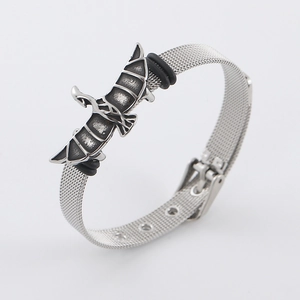 Eagle Milanese Mesh Bracelet Stainless Steel Vintage Gothic Punk Adjustable Jewelry For Men Women