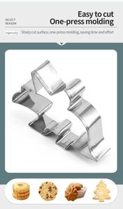 Detail of stainless steel Christmas tree cookie cutter with one-press molding design