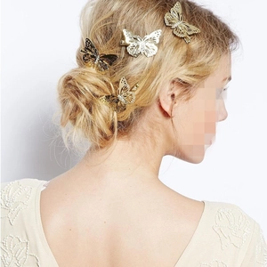 Pinces À Cheveux Papillon Élégantes En Métal Évidé Plaqué Accessoires De Coiffure Mode Pour Femmes Filles