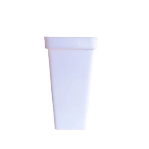 Minimalist white plastic flower bucket with thickened rim and matte finish for florists