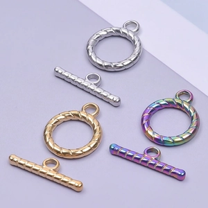 Set de fermoirs à bascule en acier 304 or argent et arc-en-ciel pour la création de bijoux