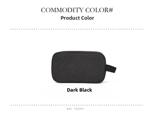 Macro detail of waterproof black oxford fabric texture and side handle on travel pouch