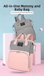 Detailed comparison of gray and pink waterproof oxford diaper bags with wide opening