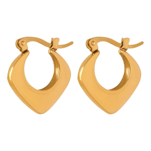 Minimalistische geometrische Ohrringe in poliertem Gold-Titanstahl mit Bogendesign