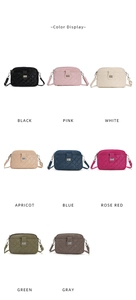 Quilted crossbody phone bag display in black, pink, white, beige, blue and green colors