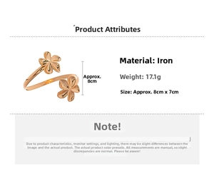 Détails du bracelet de bras fleur en métal irrégulier avec paramètres de taille