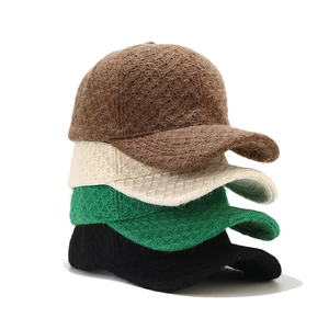 Casquette de Baseball Tricotée d'Hiver pour Hommes Femmes Couleur Unie Épais Chaud Fil de Laine Casquette Décontractée Sport