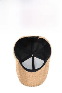 Detailed interior of winter fleece baseball cap with breathable lining and stitching