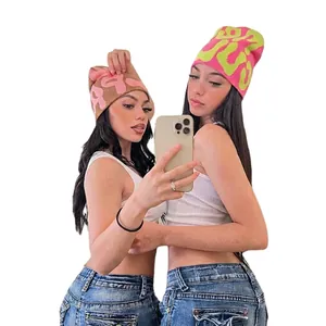 Streetwear Mea Culpa jacquard knit beanie hats for men and women in various colors