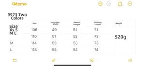 Detailed size guide table for women's slim-fit stand collar lightweight cotton jacket