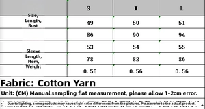 Size chart for knit jacket and mini skirt set showing S, M, L dimensions in CM
