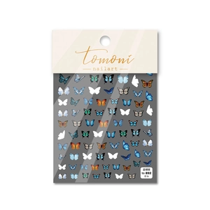 Blaue Schmetterling Nagelsticker im japanischen Stil mit dünner 5D Selbstklebefolie