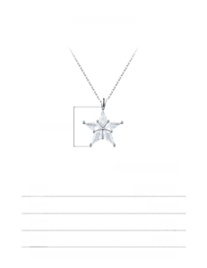 Specifiche dettagliate del ciondolo a stella in argento S925 con dimensioni e peso