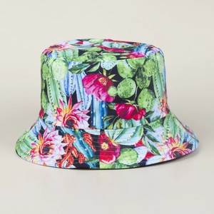 Stilvoller Anglerhut mit Kaktus- und Blumenprint für sommerlichen Sonnenschutz