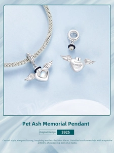 Detail of S925 sterling silver angel wing heart pendant with Forever in my Heart engraving