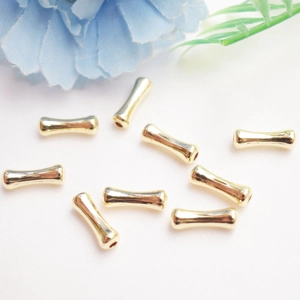 Polished 14K gold-filled bamboo-style spacer beads for DIY jewelry making and crafts
