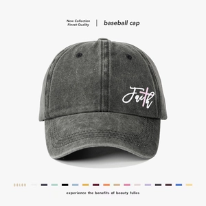 Baseball Cap Washed Cotton Faith Embroidery Cross Design Distressed Vintage Outdoor Sun Protection Adjustable Hat Unisex