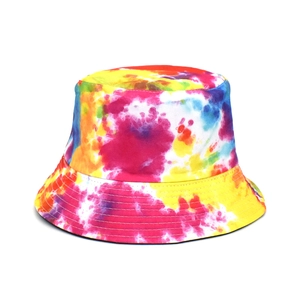 Chapeau bob tie-dye coloré pour hommes et femmes avec motif en toile style urbain