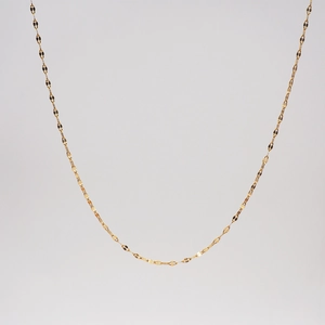 Minimalist gold lip chain necklace with delicate oval flat links for DIY jewelry styling