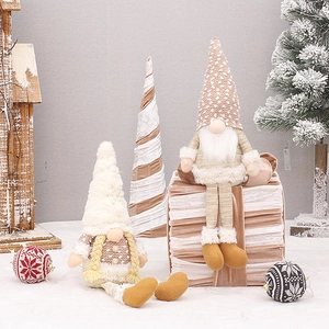 Lighted Christmas Gnomes set with retractable legs and warm knitted hats for festive decor