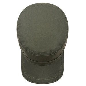 Olive green cotton tactical flat top army cap for outdoor sun protection and training