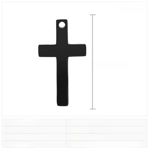 Spécifications de taille pour pendentif croix en acier inoxydable noir mat bijoux