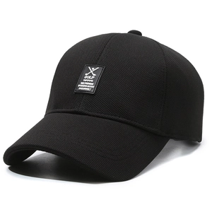 Men's minimalist black breathable honeycomb mesh baseball cap for outdoor golf and sports