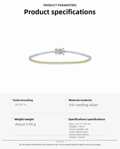 Detail of 2mm 5A yellow zircon tennis bracelet in 925 sterling silver with secure clasp