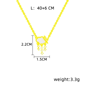 Detailed size chart for the cloud pendant necklace showing 40+6CM chain and 2.2CM height